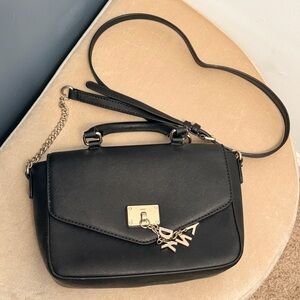 Donna Karan Black Crossbody with Chain Strap & Key Charm